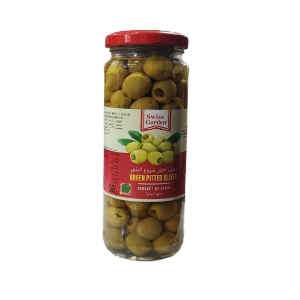 Swiss Garden Green Pitted Olives 340g